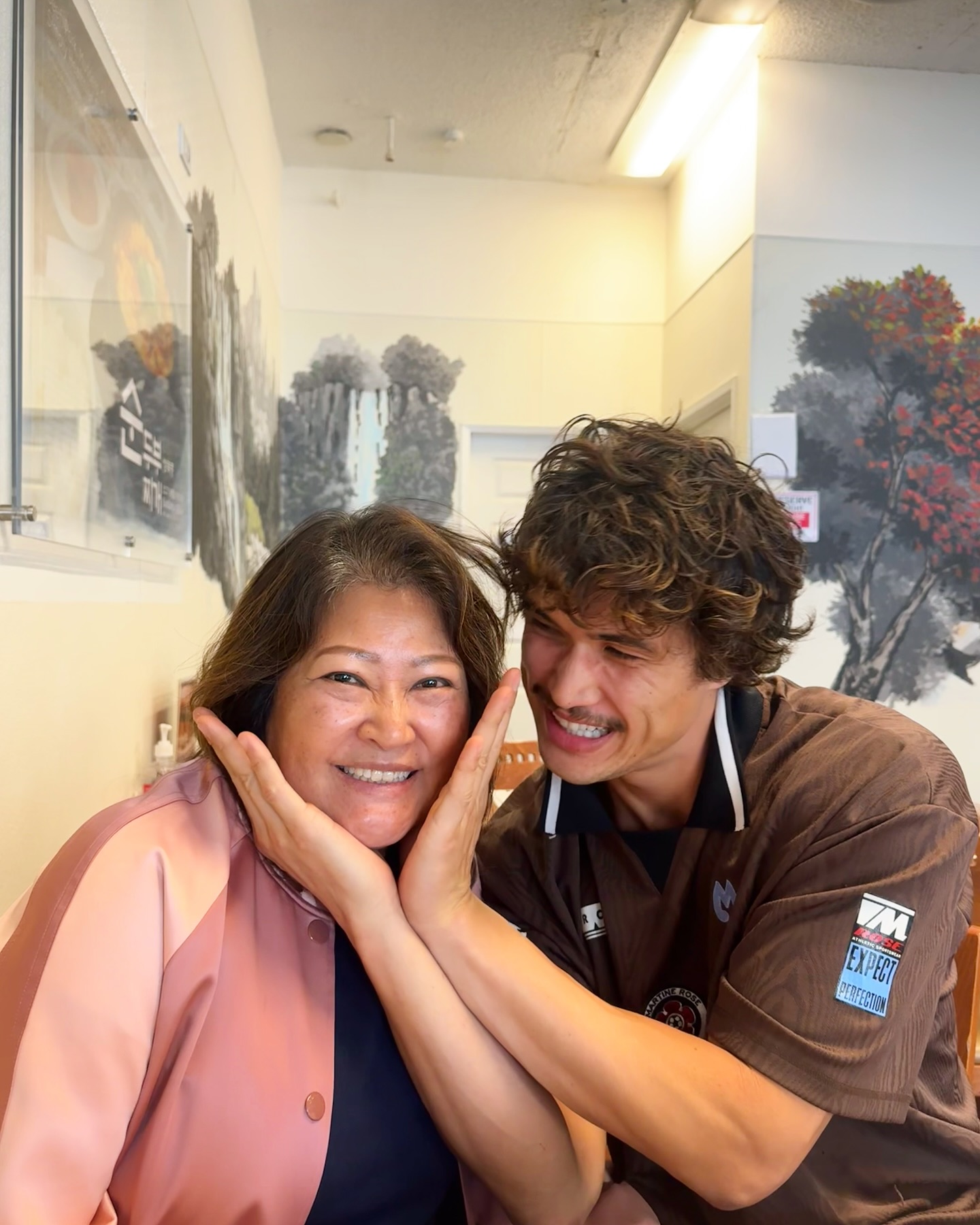 Charles Melton with his mother Sukyong Melton