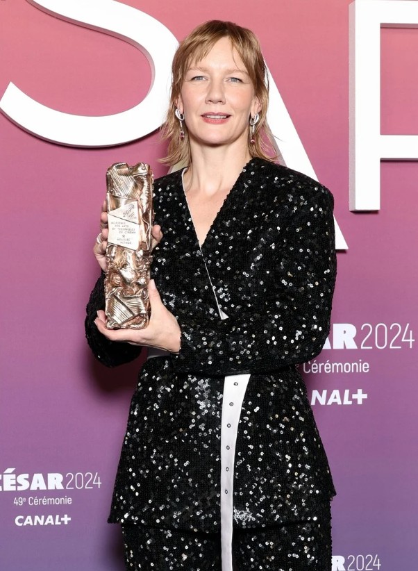 Sandra Hüller after winning Best Actress at France's Cesar Awards for 'Anatomy of a Fall'