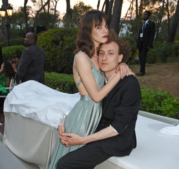 Stacy Martin with her now-former boyfriend, Daniel Blumberg, at the amfAR Gala Cannes in May 2017