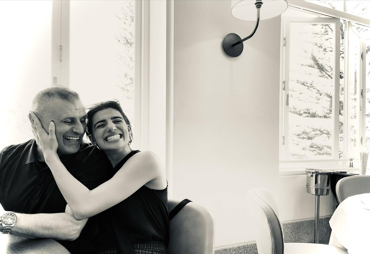 Claudia Doumit alongside her father Morrie Doumit