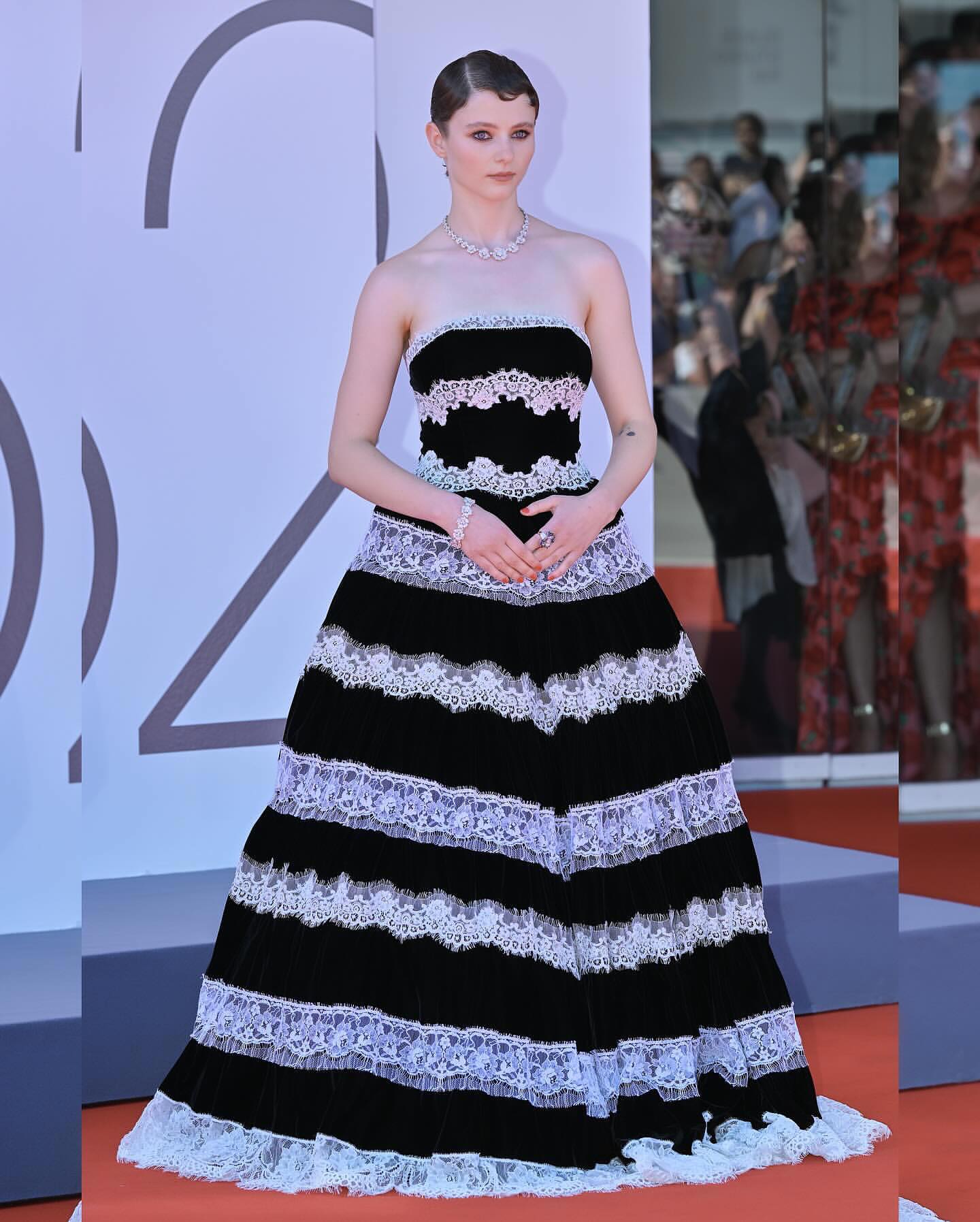 Thomasin McKenzie — whose height is 5 feet 5 inches — at Venice for 'The Testament of Ann Lee'