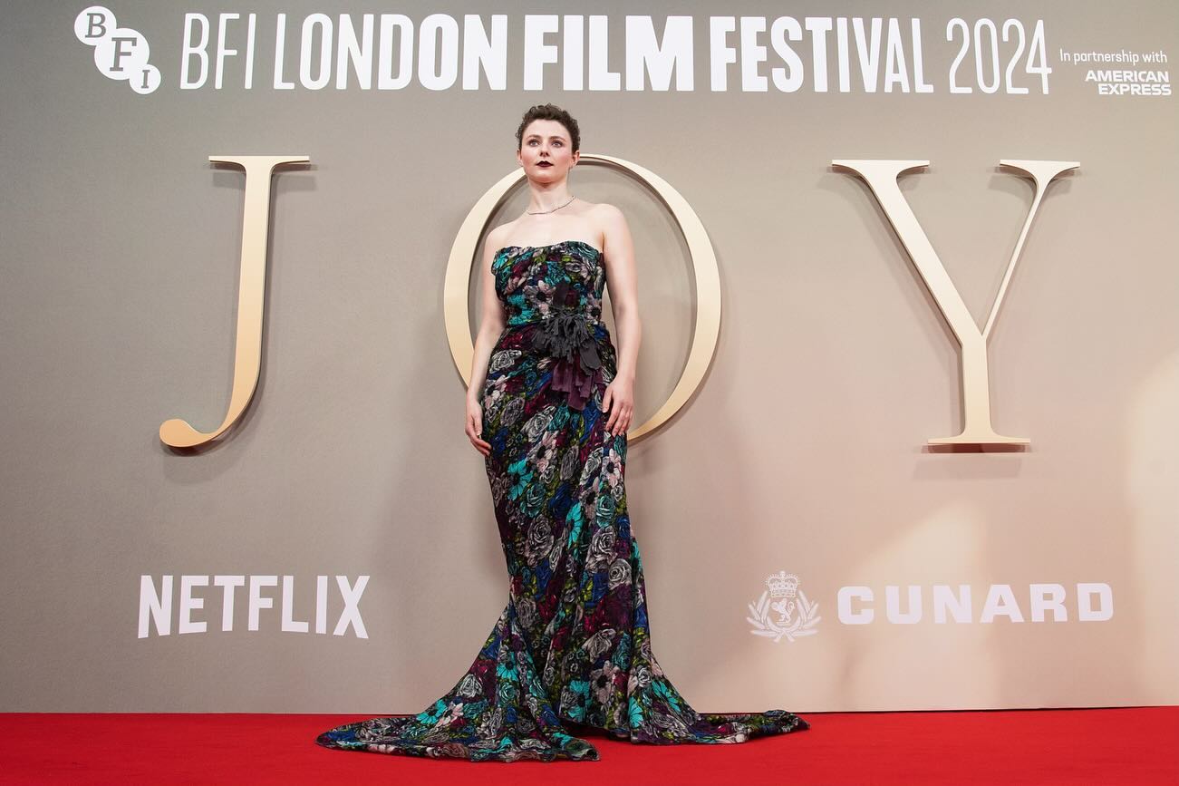 Thomasin McKenzie at the premiere of 'Joy' at the London Film Festival